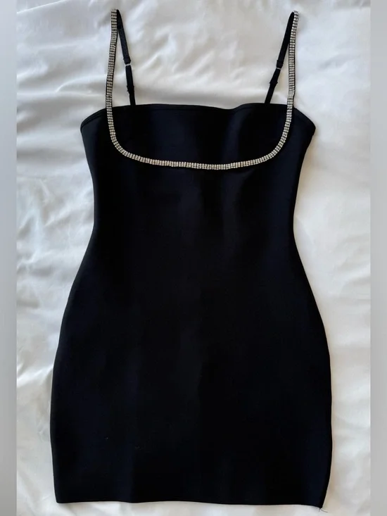 superdown Black Crystal-Trim Mini Dress - Picture 6 of 6